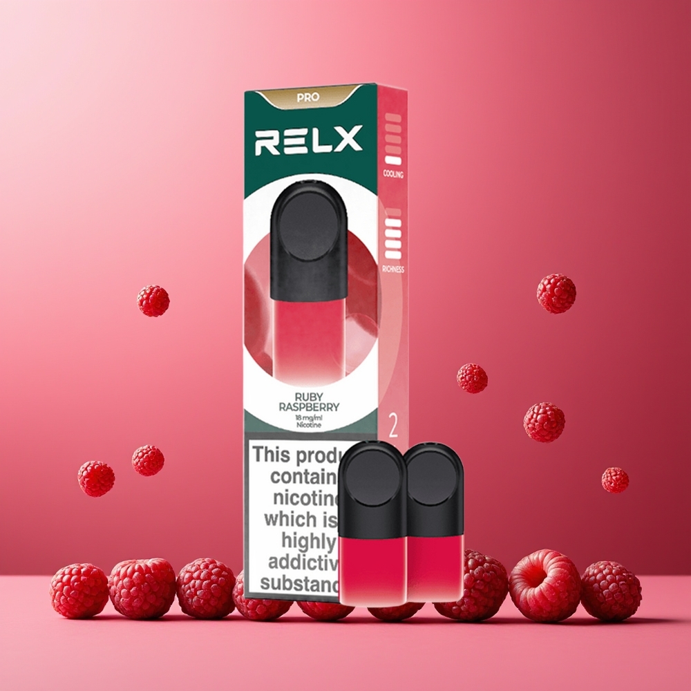 RELX Pod Pro New Zealand Wholesale 1.9ml Ruby Raspberry Vape Device - Great Taste, Super Smooth, Comfortable Temp, Rich Vapor