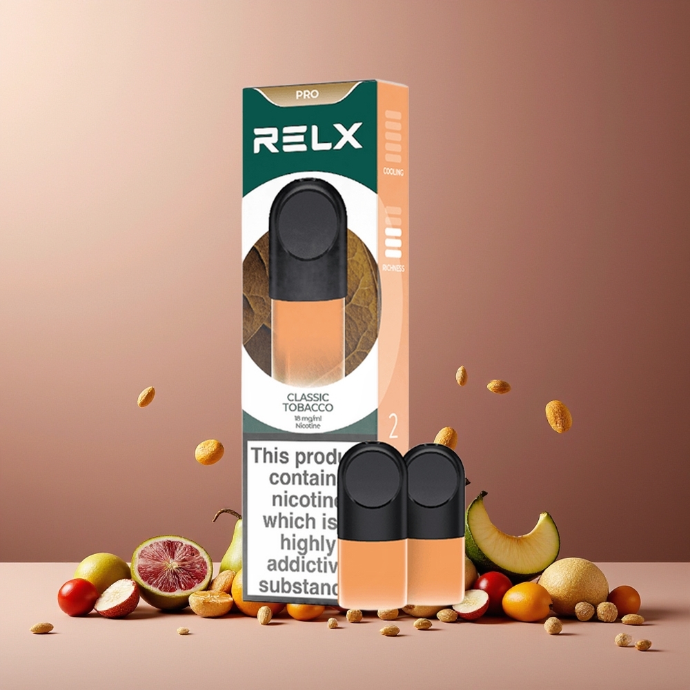 RELX Pod Pro New Zealand Wholesale Classic Tobacco 1.9ml 1.8% Great Taste Super Smooth Optimized Draw Quiet Use Rich Vapor
