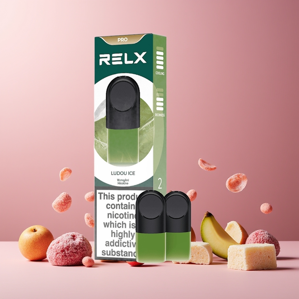 RELX Pod Pro New Zealand Wholesale Ludou Ice 1.9ml Great Taste Super Smooth Comfortable Temperature Rich Vapor