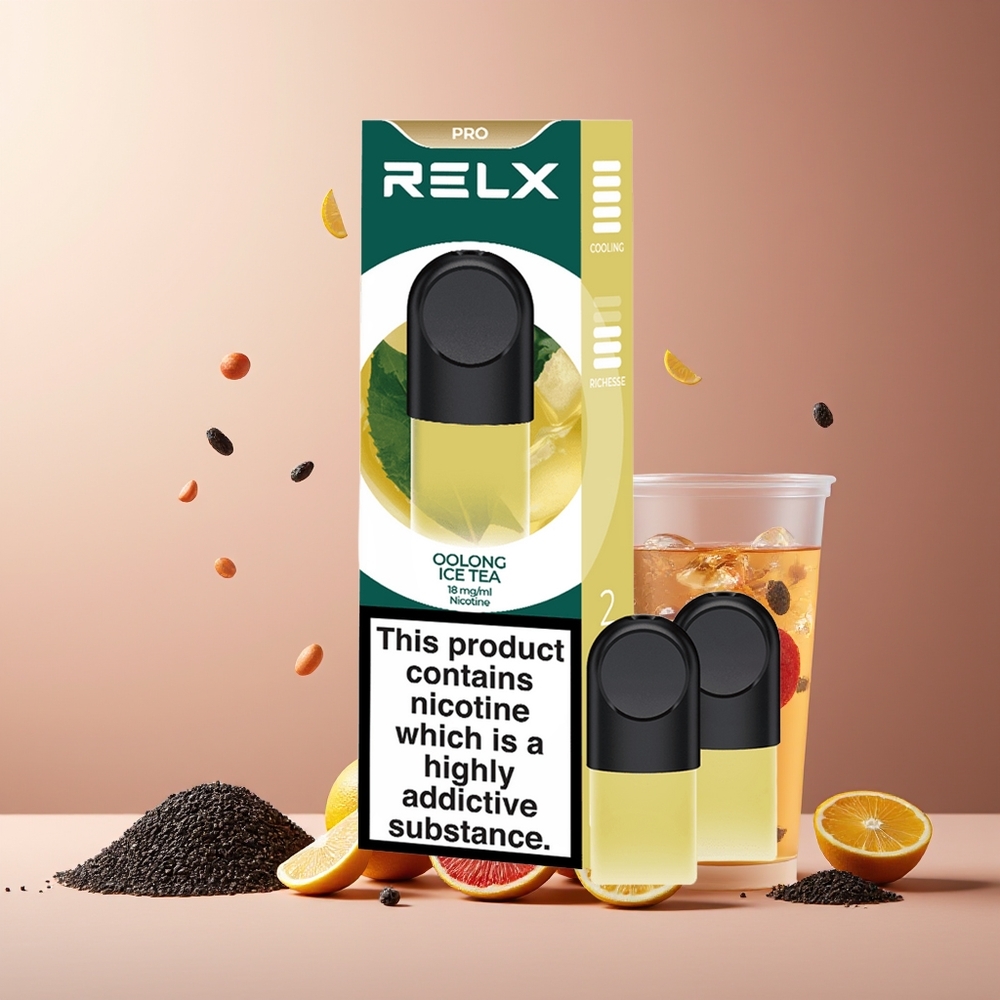 RELX Pod Pro New Zealand Wholesale Oolong Ice Tea 1.8% 1.9ml Great Taste & Super Smooth Comfortable Temp Rich Vapor