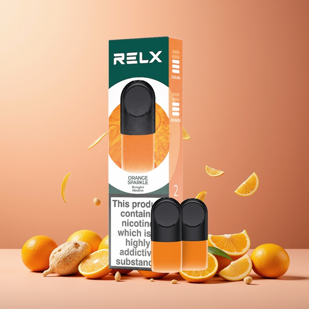RELX Pod Pro New Zealand Wholesale Orange Sparkle Vape Device 1.8% Nicotine 1.9ml Great Taste Super Smooth Optimized Draw Quiet Use Rich Vapor