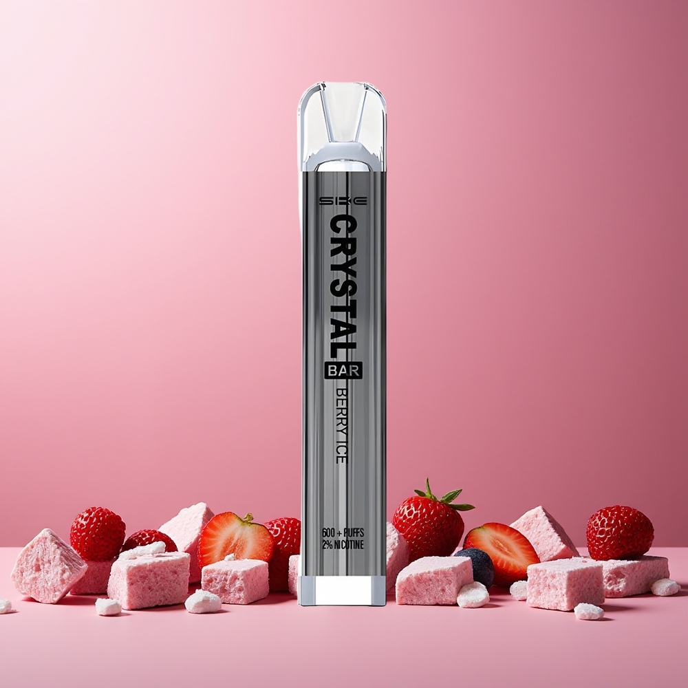 SKE Crystal Bar 600 Disposable Vape Berry Ice New Zealand Wholesale 2% 500mAh 600 Puffs 2.0ml Mesh Coil