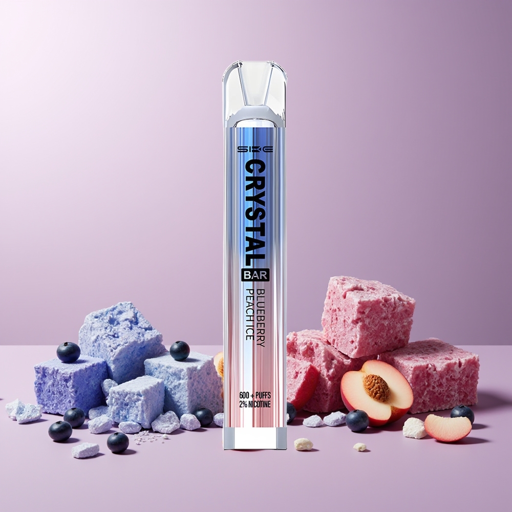 SKE Crystal Bar 600 Disposable Vape Blueberry Peach Ice 2% Nicotine 500mAh Battery 600 Puffs 2.0ml E-liquid New Zealand Wholesale