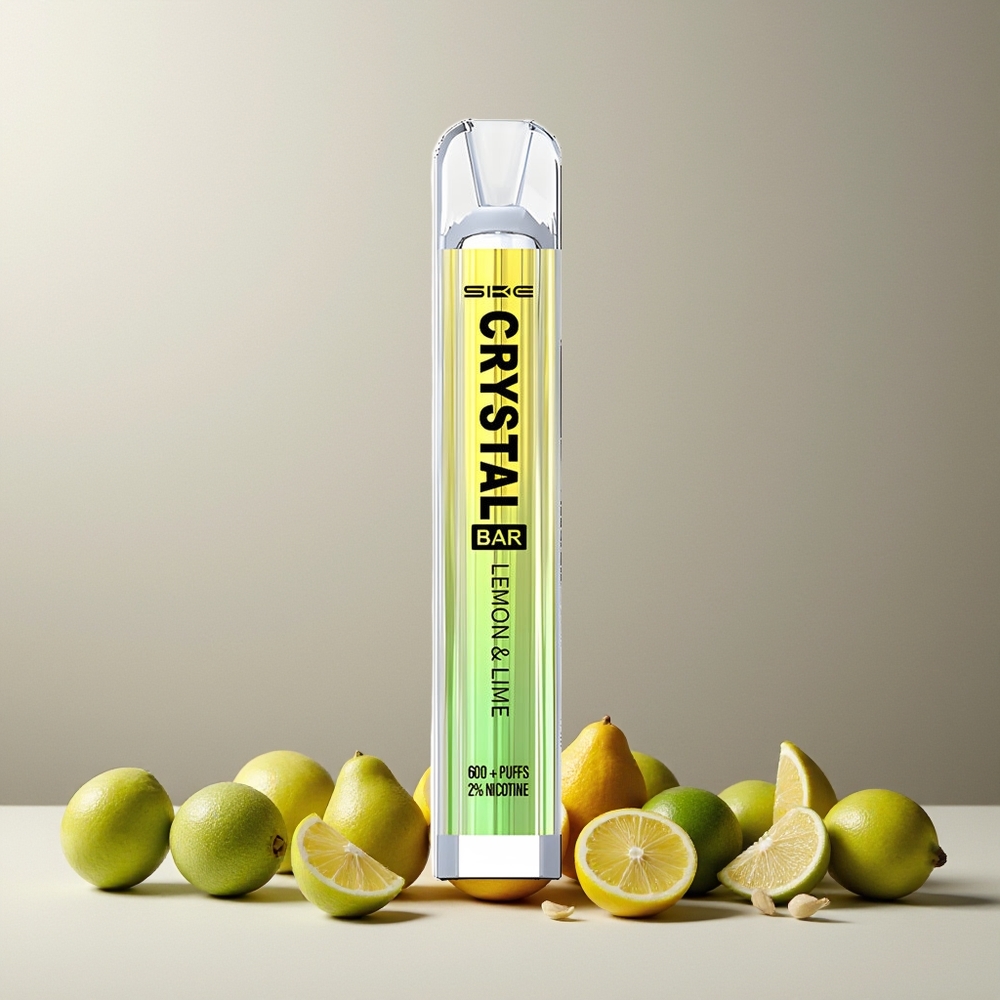 SKE Crystal Bar 600 Disposable Vape Lemon And Lime New Zealand Wholesale 0% 2% 500mAh 600 Puffs 2.0ml Mesh Coil