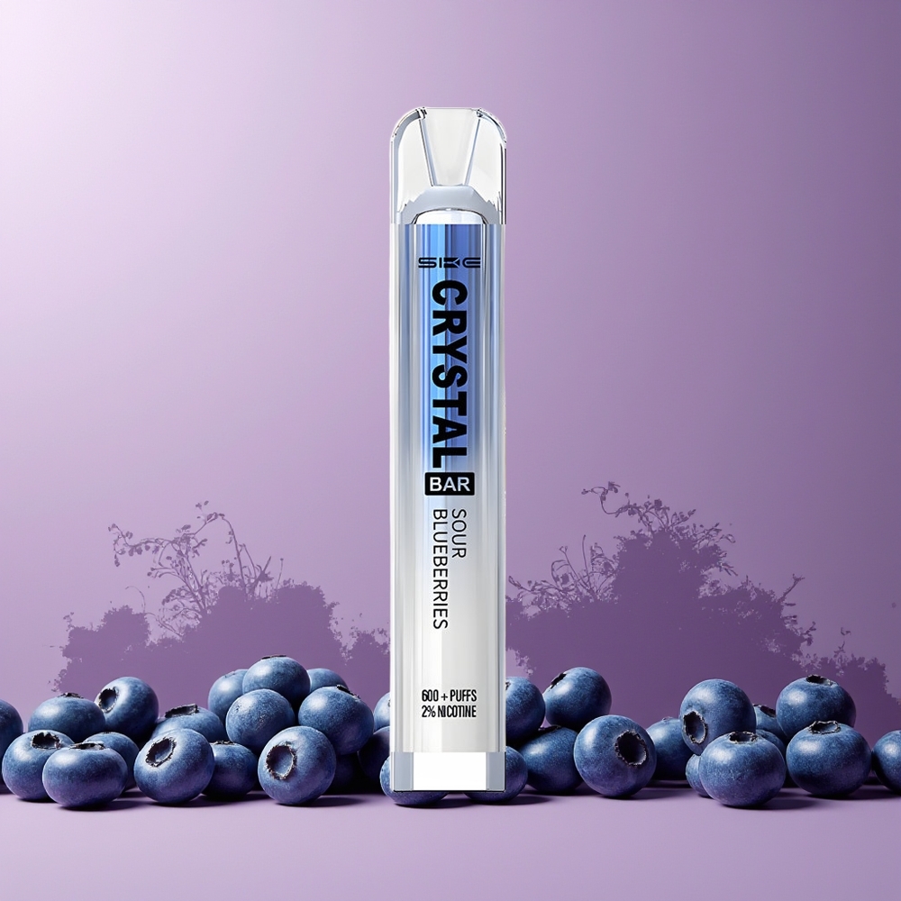 SKE Crystal Bar 600 Disposable Vape Sour Blueberries 2% Nicotine 500mAh 600 Puffs New Zealand Wholesale