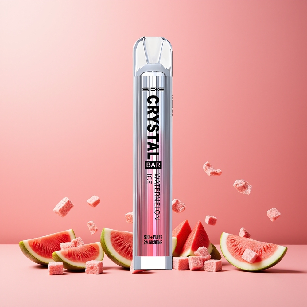 SKE Crystal Bar 600 Disposable Vape Watermelon Ice 2.0ml 600 Puffs Mesh Coil 500mAh New Zealand Wholesale