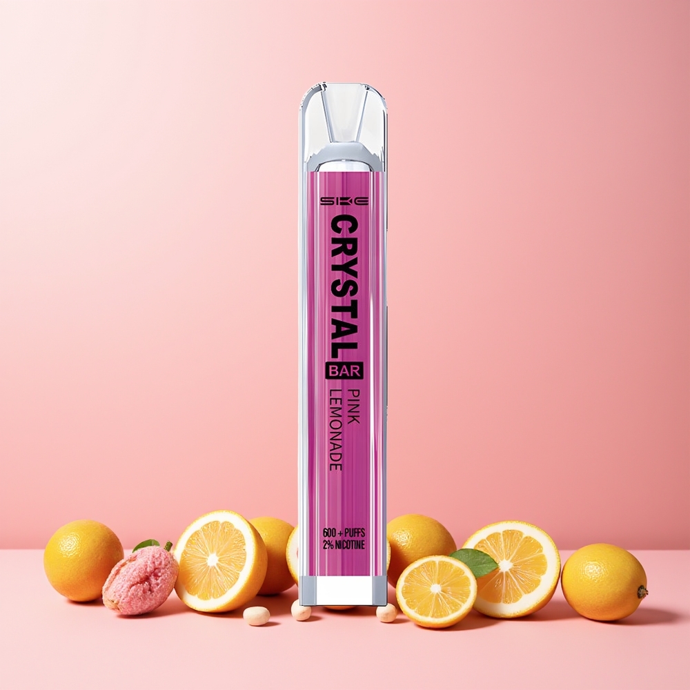 SKE Crystal Bar 600 New Zealand Wholesale 0% 2% Nicotine 500mAh 600 Puffs Pink Lemonade