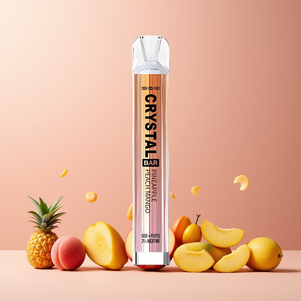 SKE Crystal Bar 600 New Zealand Wholesale Disposable Vape 2ml 500mAh 600 Puffs Pineapple Peach Mango