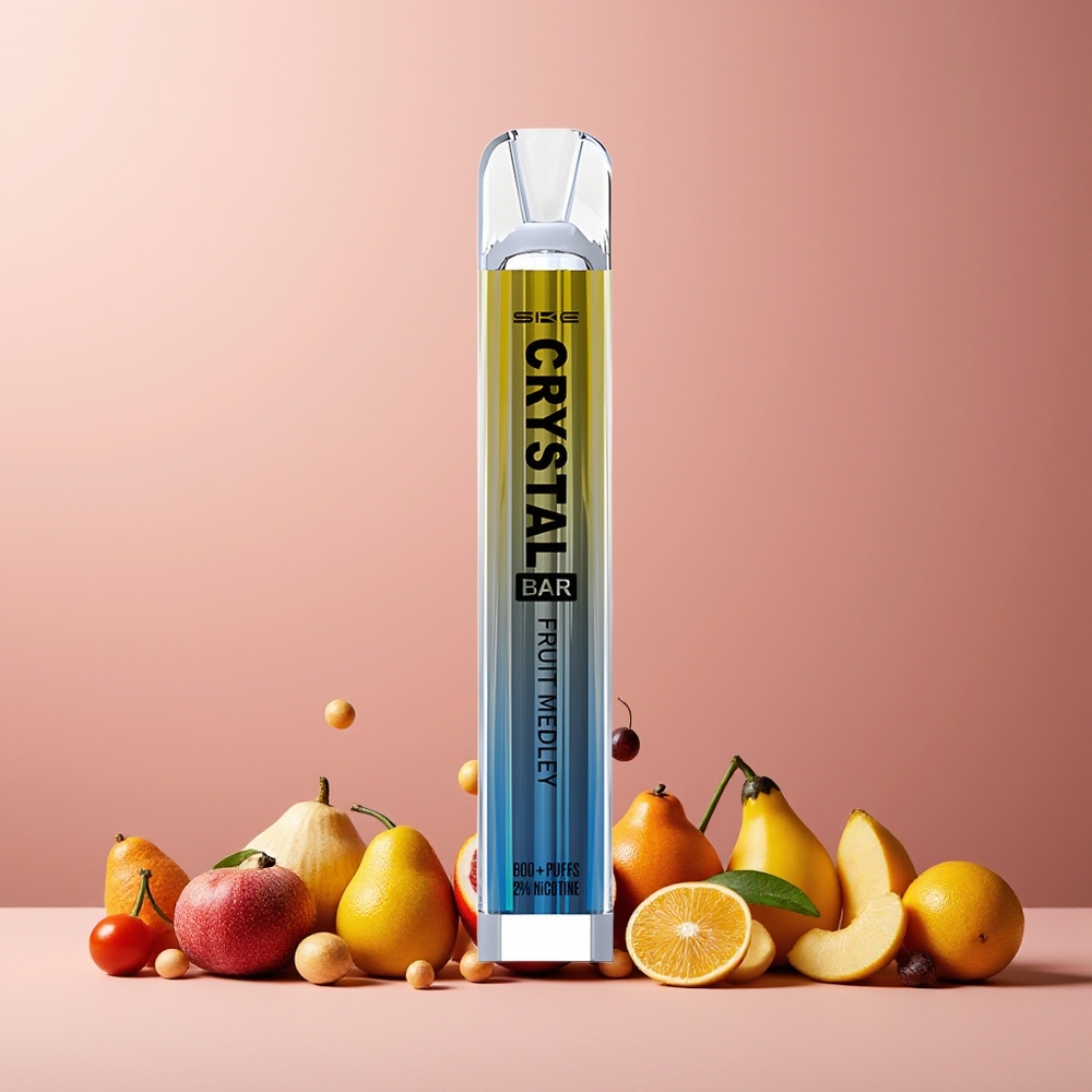 SKE Crystal Bar 600 New Zealand Wholesale Disposable Vape Fruit Medley 2ml 600 Puffs 0%/2% Nicotine