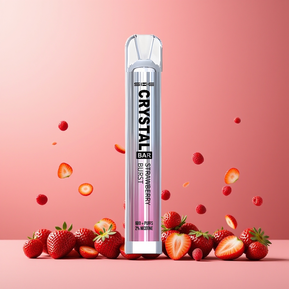 SKE Crystal Bar 600 Strawberry Burst 2% Nicotine 600 Puffs 500mAh Battery New Zealand Wholesale