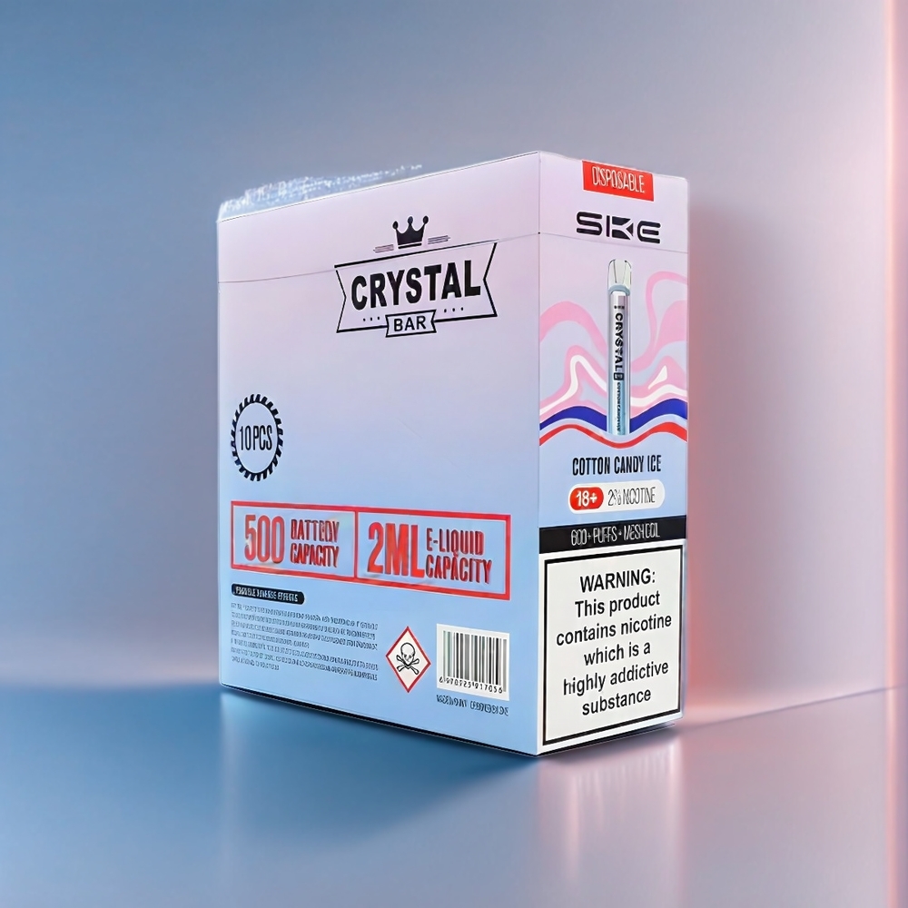Ske Crystal Bar 600 New Zealand Wholesale Vape Cotton Candy Ice