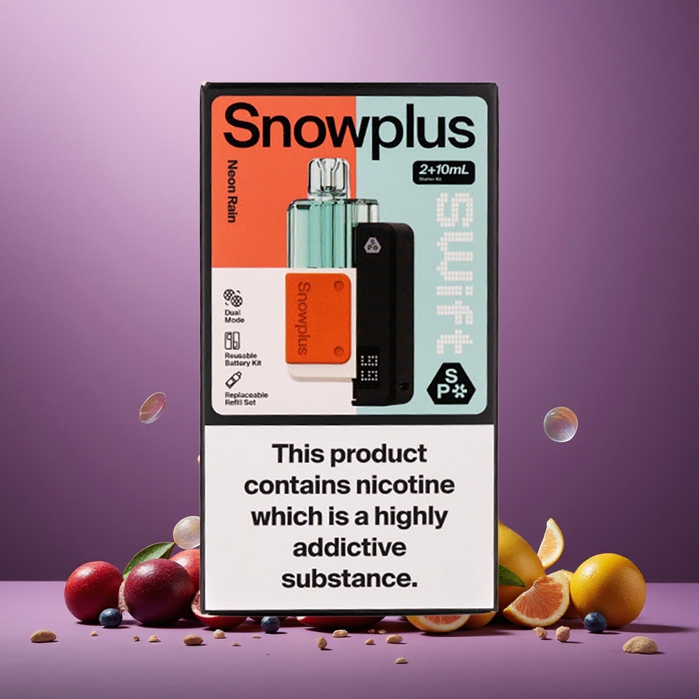 Snowplus Swift 5000 Puffs Prefilled Pod Kit Neon Rain New Zealand Wholesale Dual Mesh 1000mAh 2% 43x81x25mm 65g