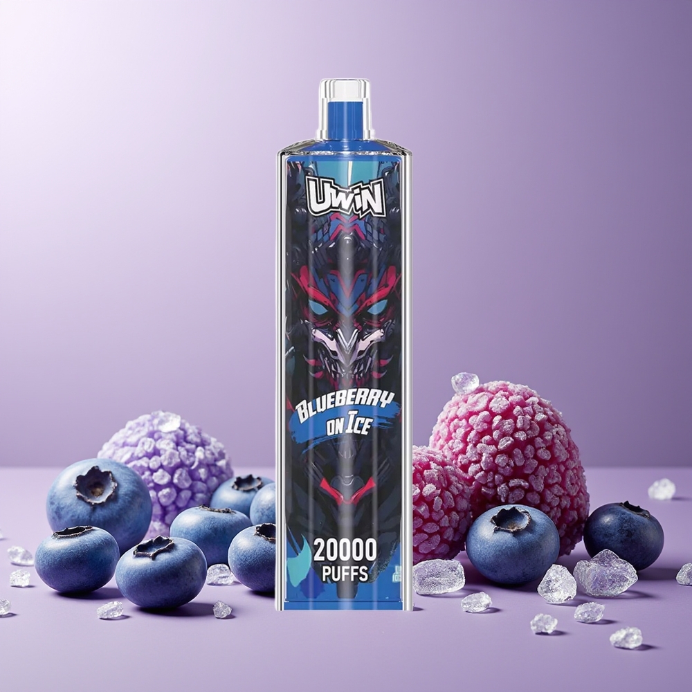 Uwin Shisha Hookah Crystal 20000 Puffs Blueberry On Ice New Zealand Wholesale 22ml Mesh Coil Type-C 650mAh DTL