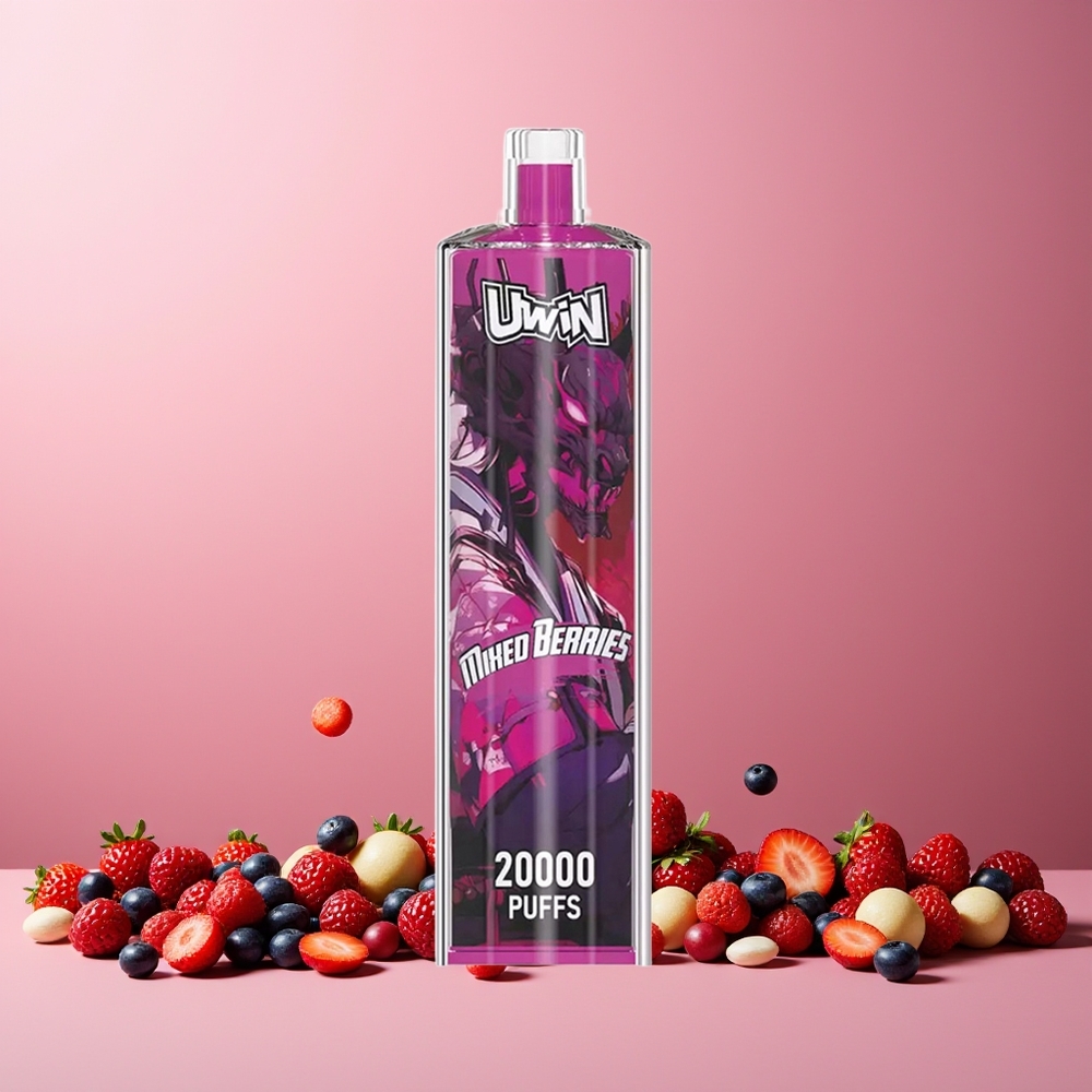 Uwin Shisha Hookah Crystal 20000 Puffs Mixed Berries 22ml Mesh Coil Rechargeable Type-C New Zealand Wholesale