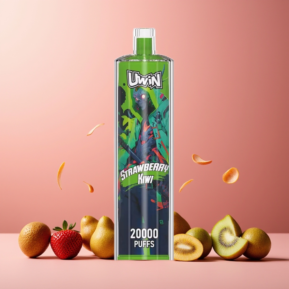 Uwin Shisha Hookah Crystal 20000 Puffs New Zealand Wholesale Strawberry Kiwi 22ml Mesh Coil Type-C Rechargeable 650mAh 0-5% Nicotine DTL