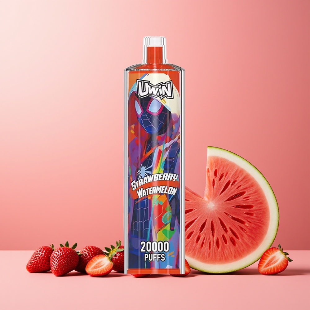 Uwin Shisha Hookah Crystal 20000 Puffs Strawberry Watermelon 22ml Mesh Coil Rechargeable Type-C New Zealand Wholesale