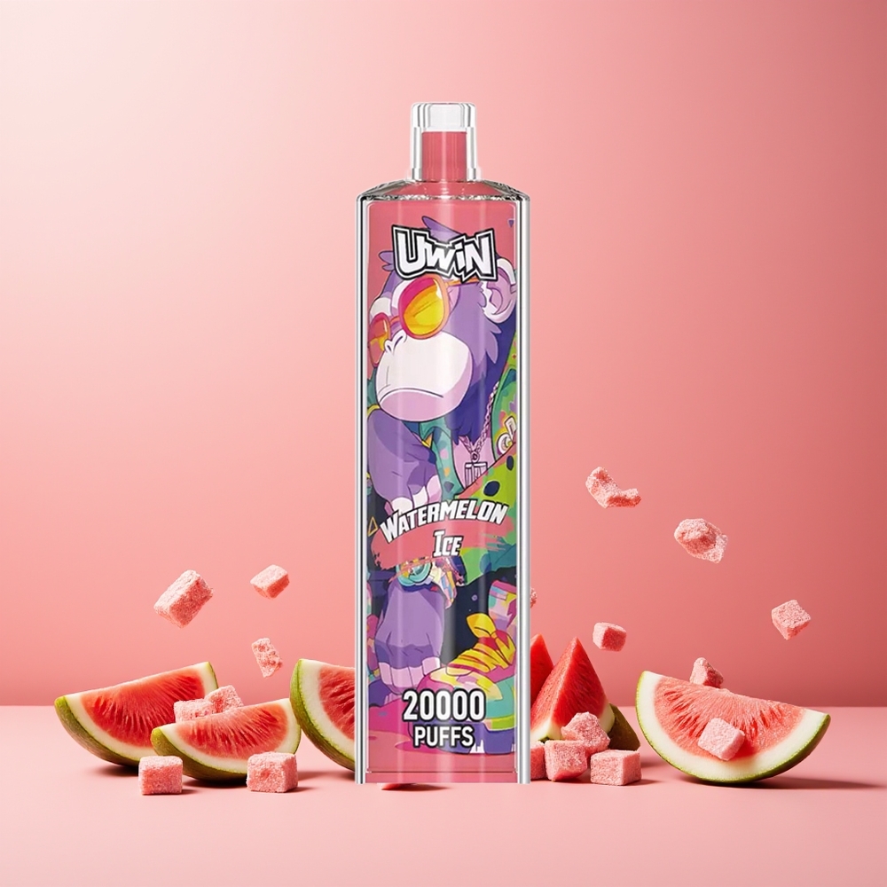 Uwin Shisha Hookah Crystal 20000 Puffs Watermelon Ice 22ml Mesh Coil Rechargeable Type-C New Zealand Wholesale
