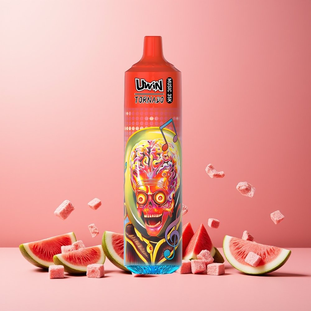 Uwin Tornado 35K Music Disposable Vape 35K Puffs 600mAh Type-C Mesh Coil Watermelon Ice New Zealand Wholesale