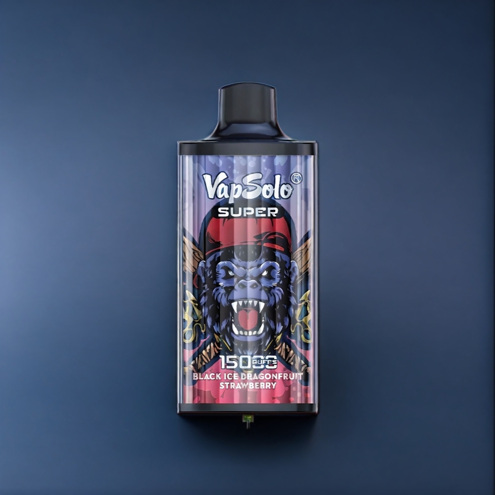Vapsolo New Zealand Wholesale Super 15000 Puffs Black Ice Dragonfruit Strawberry Vape