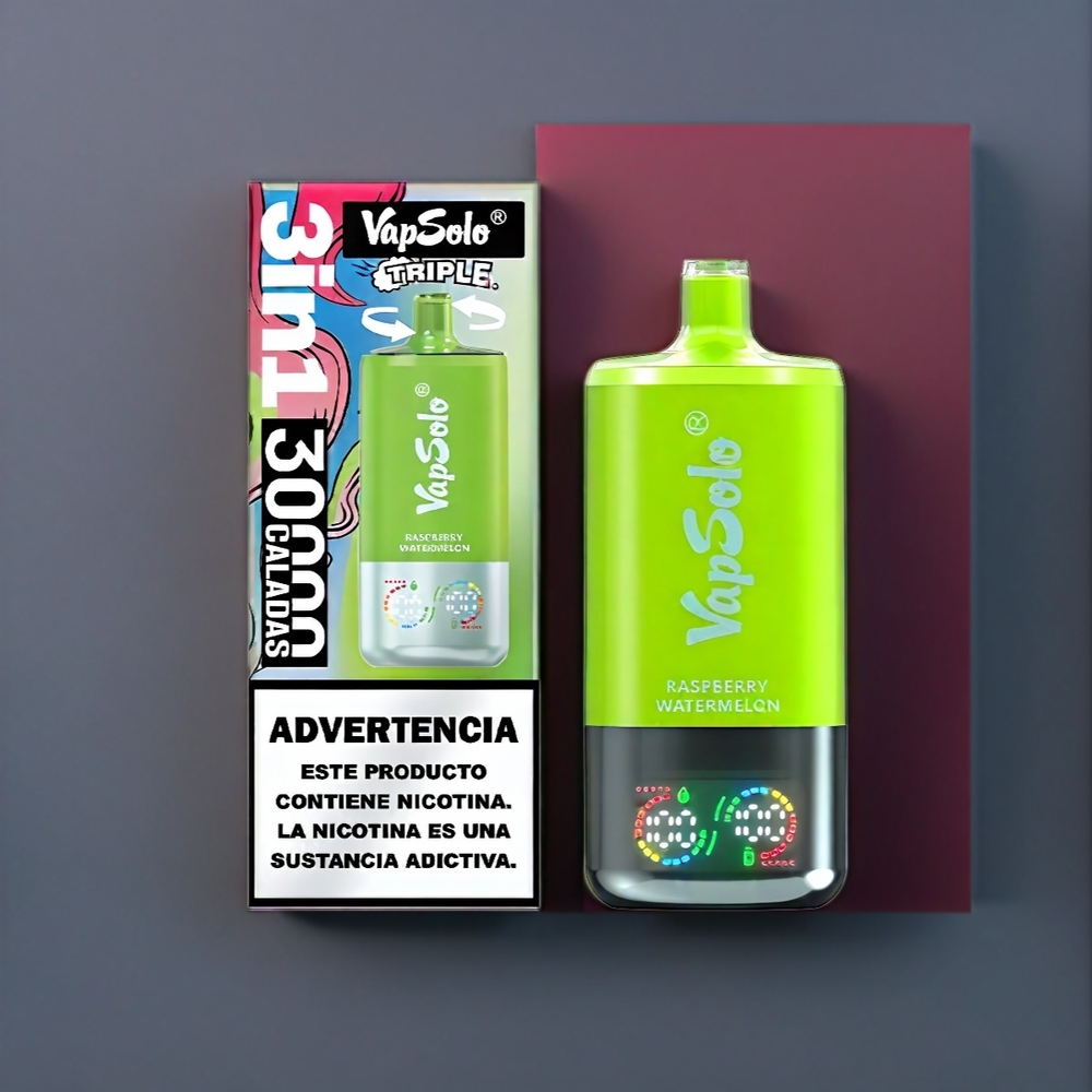 Vapsolo Tripe 30000 Puffs New Zealand Wholesale Raspberry Watermelon Vape