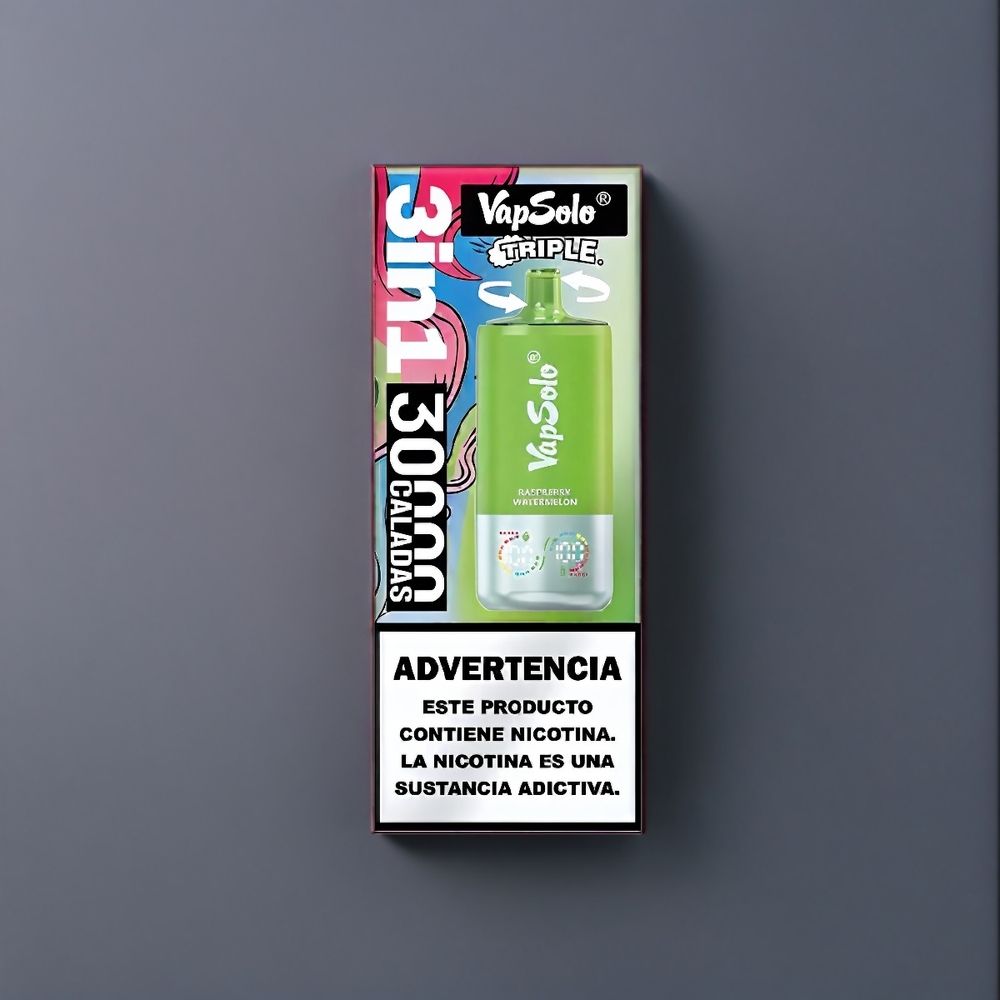 Vapsolo Tripe 30000 Puffs New Zealand Wholesale Raspberry Watermelon Vape
