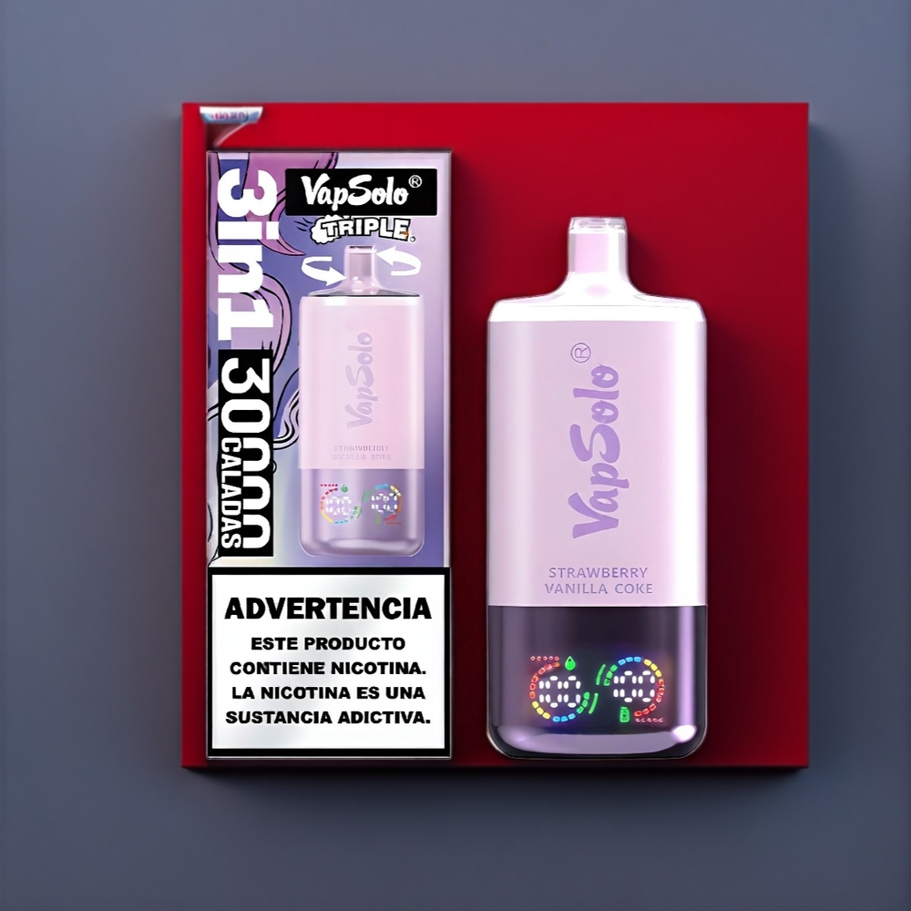 Vapsolo Tripe 30000 Puffs Vape Strawberry Vanilla Coke New Zealand Wholesale Sensation