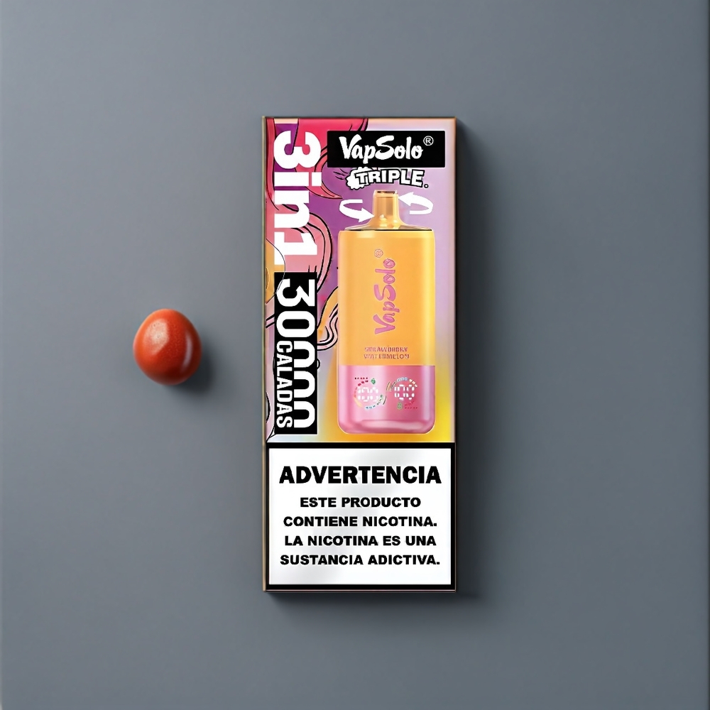 Vapsolo Tripe New Zealand Wholesale 30000 Puffs Strawberry Watermelon & Lemon Peach Vape