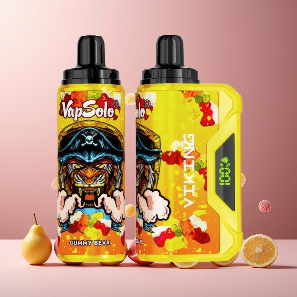 VapSolo VIKING 12000 Puffs 22ml Type-C LED Display Disposable Vape Gummy Bear New Zealand Wholesale