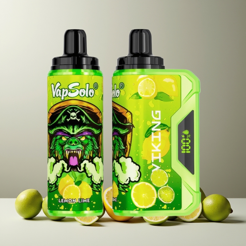 VapSolo VIKING 12000 Puffs 22ml Type-C LED Display Disposable Vape Lemon Lime New Zealand Wholesale