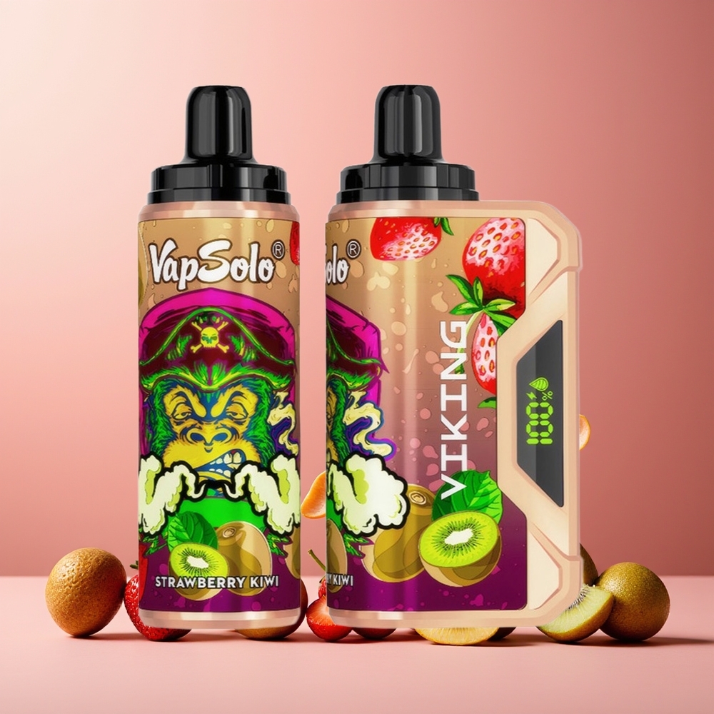 VapSolo VIKING 12000 Puffs 22ml Type-C LED Display Disposable Vape Strawberry Kiwi New Zealand Wholesale