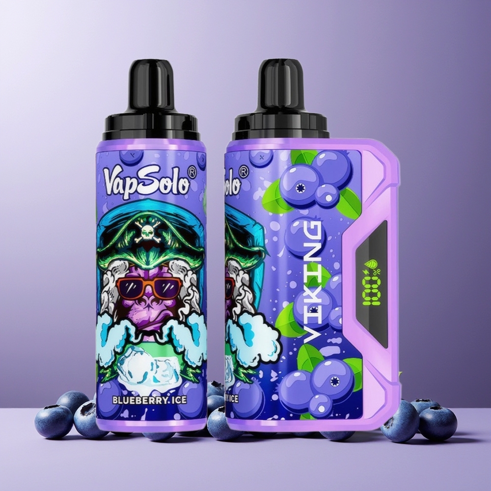 VapSolo VIKING 12000 Puffs Disposable Vape Blueberry 22ml Type-C LED New Zealand Wholesale