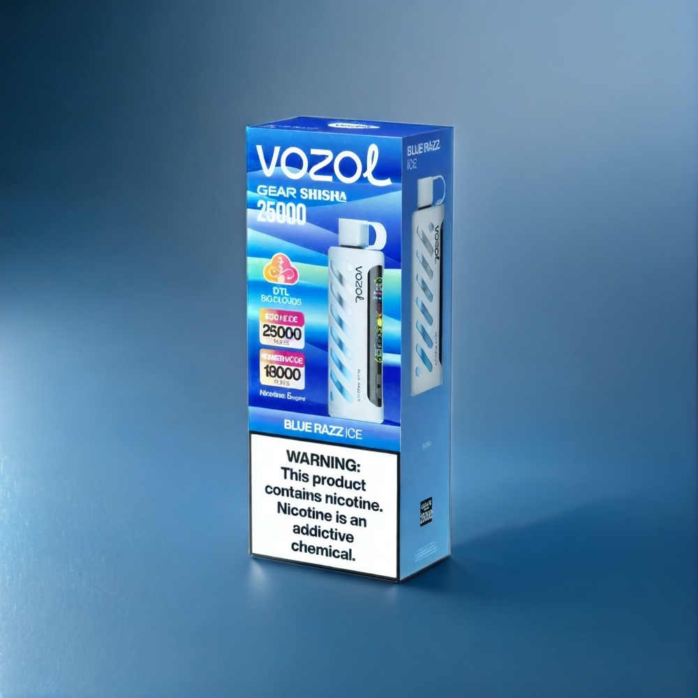 Vozol Gear New Zealand Wholesale Shisha 25000 Puffs Blue Razz Ice
