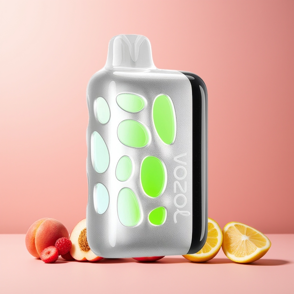VOZOL RAVE 40000 Disposable Vape New Zealand Wholesale Peach Raspberry Lemonade 270° Glow Beat-Synced 80% Fast Charge 20/50mg